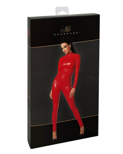 Комбінезон Noir Handmade F353 Red powerwetlook overall - 3XL - Фото №7