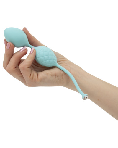 Розкішні вагінальні кульки PILLOW TALK - Frisky Teal з кристалом, діаметр 3,2 см, вага 49-75 гр - Фото №4