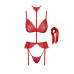Комплект Kissable Bondage Kiss Set Red L/XL - Фото №8
