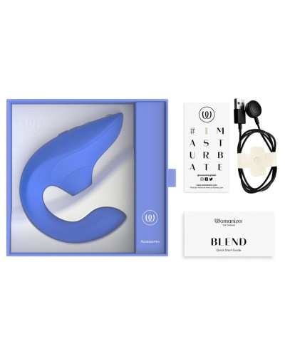 Вакуумний кліторальний стимулятор Womanizer Blend Vibrant Blue - Фото №6