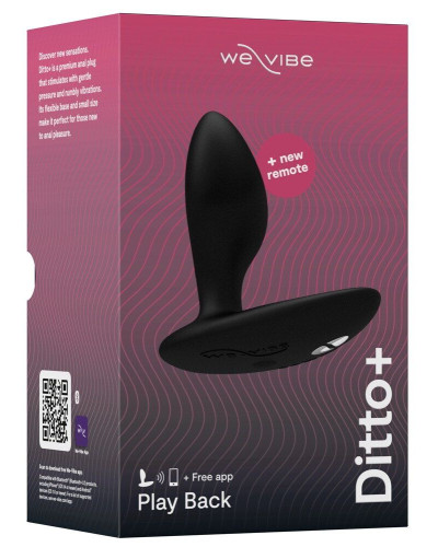 Анальна смарт-вібропробка We-Vibe Ditto+ Satin Black з пультом ДК - Фото №10
