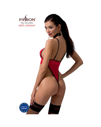 Боді з високим вирізом стегна Passion Exclusive AKITA BODY L/XL, red - Фото №2
