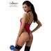 Боді з високим вирізом стегна Passion Exclusive AKITA BODY L/XL, red - Фото №2