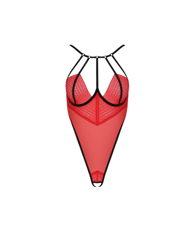 Боді з високим вирізом стегна Passion Exclusive AKITA BODY L/XL, red - Фото №5