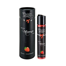 Масажна олія Plaisirs Secrets Strawberry (59 мл) з афродизіаками, їстівна, подарункове паковання