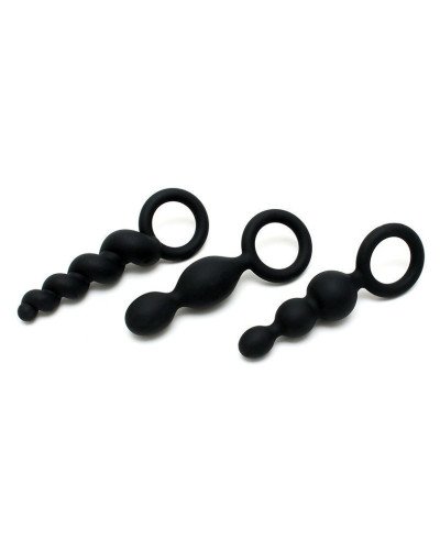 Набор анальных игрушек Satisfyer Plugs black (set of 3) - Booty Call (м'ята упаковка!!!) - Фото №3