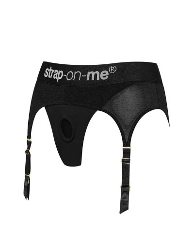 Трусики для страпона з підв’язками для панчіх Strap-On-Me REBEL HARNESS - XS - Фото №2