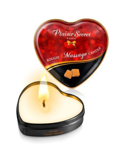Розпродаж!!! Масажна свічка-серце Plaisirs Secrets Caramel (35 мл) (термін 09.2025) - Фото №1