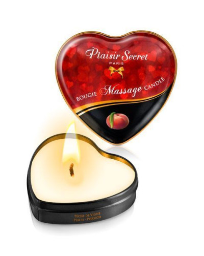 Розпродаж!!! Масажна свічка-серце Plaisirs Secrets Peach (35 мл) (термін 09.2025) - Фото №1