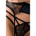 Комплект білизни Passion Exclusive FLORIS SET XXL/XXXL, black, ліф, трусики, пояс для панчох - Фото №5