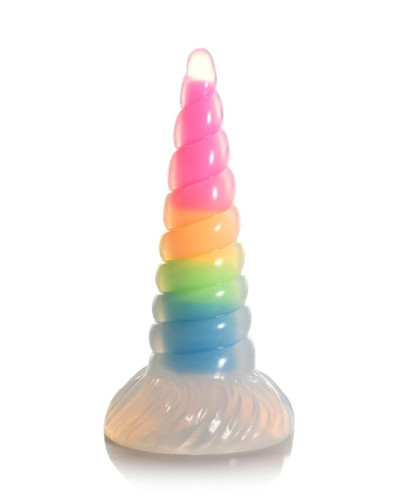 Фентезійний фалоімітатор Creature Cocks Luminescent Rainbow Silicone Dildo - Фото №1