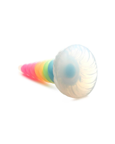 Фентезійний фалоімітатор Creature Cocks Luminescent Rainbow Silicone Dildo - Фото №3