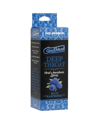 Розпродаж!!! Спрей для мінету Doc Johnson GoodHead DeepThroat Spray - Blue Raspberry 59 мл (термін 11.2025) - Фото №2