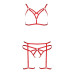 Комплект білизни Passion Exclusive MAGALI SET OpenBra S/M, red, стрепи, ліф, трусики і пояс - Фото №4