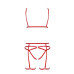 Комплект білизни Passion Exclusive MAGALI SET OpenBra S/M, red, стрепи, ліф, трусики і пояс - Фото №5