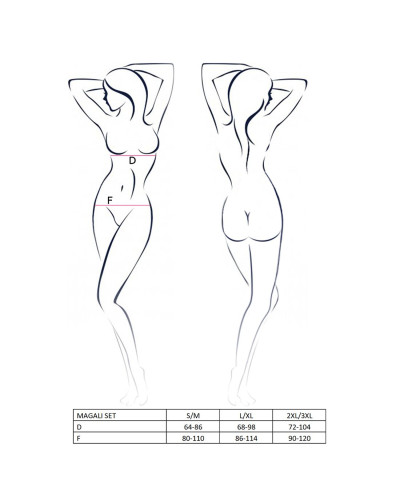 Комплект білизни Passion Exclusive MAGALI SET OpenBra S/M, red, стрепи, ліф, трусики і пояс - Фото №6