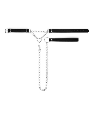 Ошейник с поводком Bedroom Fantasies: Collar with Chain - Silver - Фото №4
