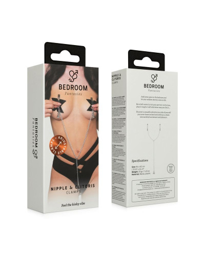 Затискачі для сосків та клітора Bedroom Fantasies: Nipple and Clitoris Clamps - Silver - Фото №2