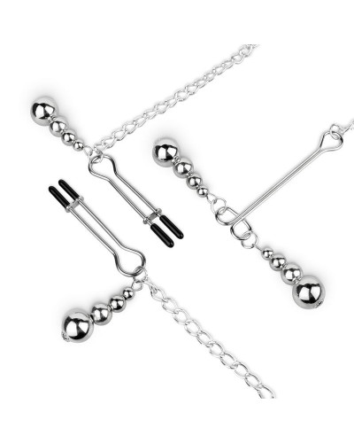 Затискачі для сосків та клітора Bedroom Fantasies: Nipple and Clitoris Clamps - Silver - Фото №4