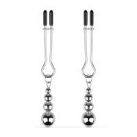 Затискачі для сосків Bedroom Fantasies: Nipple Clamps with Beaded Chain - Silver
