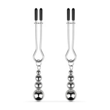 Затискачі для сосків Bedroom Fantasies: Nipple Clamps with Beaded Chain - Silver