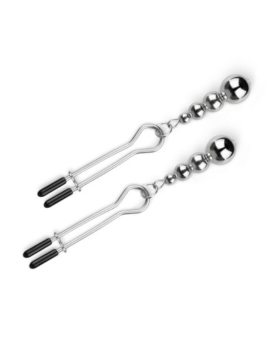 Затискачі для сосків Bedroom Fantasies: Nipple Clamps with Beaded Chain - Silver - Фото №4