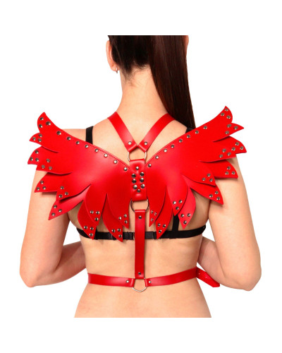 Женская портупея Art of Sex - Wings красная L-2XL, экокожа - Фото №1