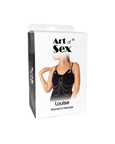 Жіноча портупея Art of Sex - Louise чорна XS-2XL, екошкіра - Фото №4