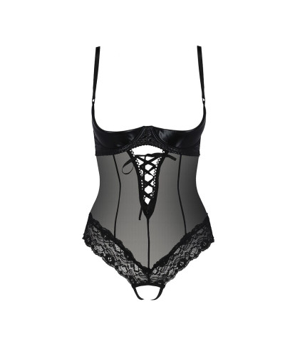 Боді з відкритими грудьми Passion Exclusive NORTH BODY L/XL, black - Фото №3