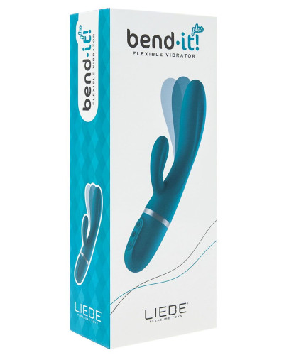 Вібратор-кролик Liebe Bend It Plus Ocean Blue, гнучкий, 2 мотори, 10 режимів - Фото №3
