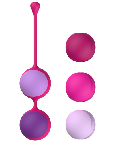 Вагінальні кульки Liebe Kewos — Cerise/Candy Violet, 5 кульок у комплекті, 15, 25, 35, 45 та 55 г - Фото №2