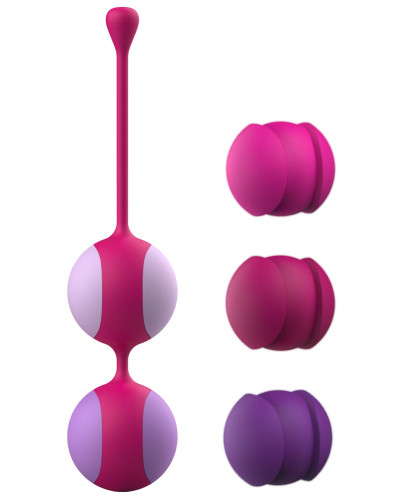 Вагінальні кульки Liebe Kewos — Cerise/Candy Violet, 5 кульок у комплекті, 15, 25, 35, 45 та 55 г - Фото №4
