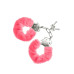 Наручники S Pleasures Furry Cuffs Pink з пухнастим оздобленням, 2 ключі в комплекті - Фото №1