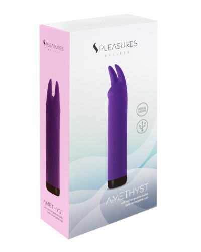 Вібратор S Pleasures Bullets Amethyst, фіолетовий, з двома відростками, 10 режимів, діаметр 3,1 см - Фото №4