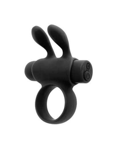 Ерекційне віброкільце S Pleasures Premium Rabbit Ring, чорне, зі знімною віброкулею та вушками - Фото №1