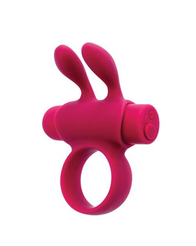 Ерекційне віброкільце S Pleasures Premium Rabbit Ring, рожеве, зі знімною віброкулею та вушками - Фото №1