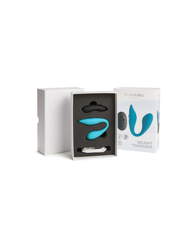 Подвійний вібратор S Pleasures Premium Delight, бірюзовий, для клітора та точки G, 10 режимів - Фото №3