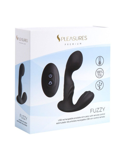 Вібромасажер простати S Pleasures Premium FUZZY, чорний, з рельєфом, 10 режимів вібрації, нагрів - Фото №5