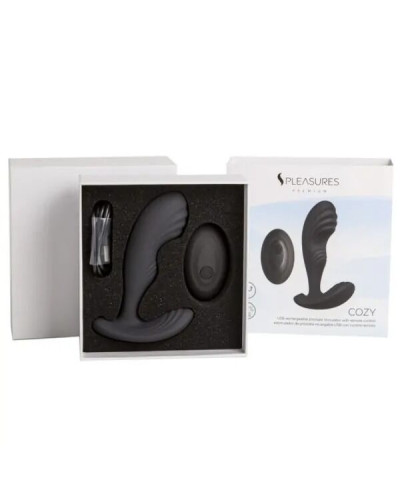 Вібромасажер простати S Pleasures Premium Cozy, чорний, з рельєфною головкою, 10 режимів - Фото №3