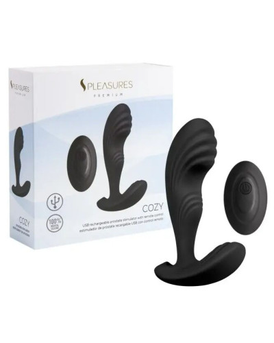 Вібромасажер простати S Pleasures Premium Cozy, чорний, з рельєфною головкою, 10 режимів - Фото №4