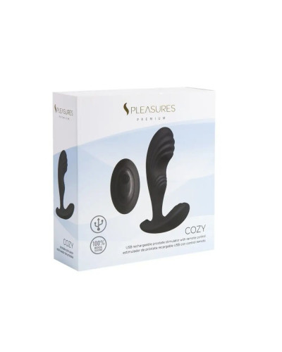 Вібромасажер простати S Pleasures Premium Cozy, чорний, з рельєфною головкою, 10 режимів - Фото №5