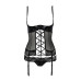 Корсет с открытой грудью Passion Exclusive NORTH CORSET L/XL, black, пажи, трусики, шнуровка - Фото №5