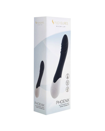 Вібратор S Pleasures Premium Phoenix, для точки G, чорний, водостійкий, 16 видів вібрації, нагрів - Фото №3