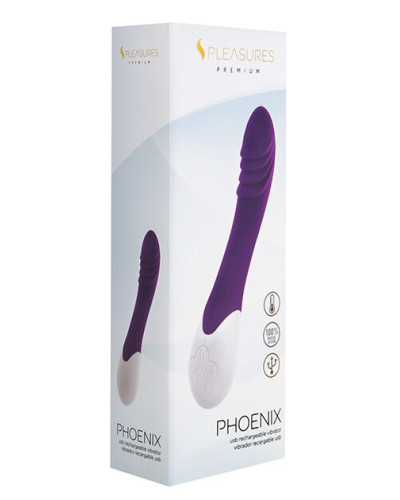 Вібратор S Pleasures Premium Phoenix, для точки G, фіолетовий, водостійкий, 16 видів вібрації, нагрів - Фото №3