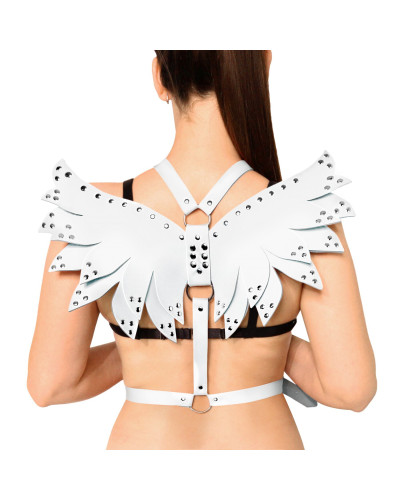 Жіноча портупея Art of Sex - Wings біла L-2XL, екошкіра - Фото №1