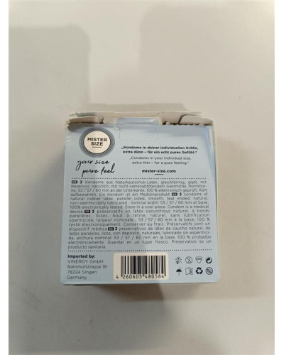 Набор презервативов Mister Size - pure feel - 53–57–60 (3 condoms) (мятая упаковка!!!) - Фото №2