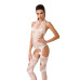 Бодістокінг Passion BS053 white, комбінезон, імітація панчох і пояса - Фото №1