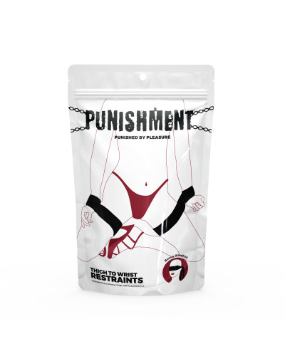 Фіксатори для руки і стегна Punishment - Thigh to Wrist Restraints - Black - Фото №3