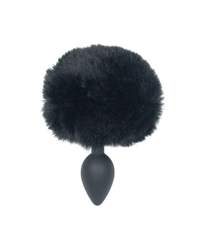 Анальна пробка з хвостом Punishment - Bunny Tail Silicone Anal Plug - Black - Фото №1