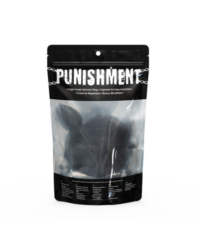 Анальна пробка з хвостом Punishment - Bunny Tail Silicone Anal Plug - Black - Фото №5